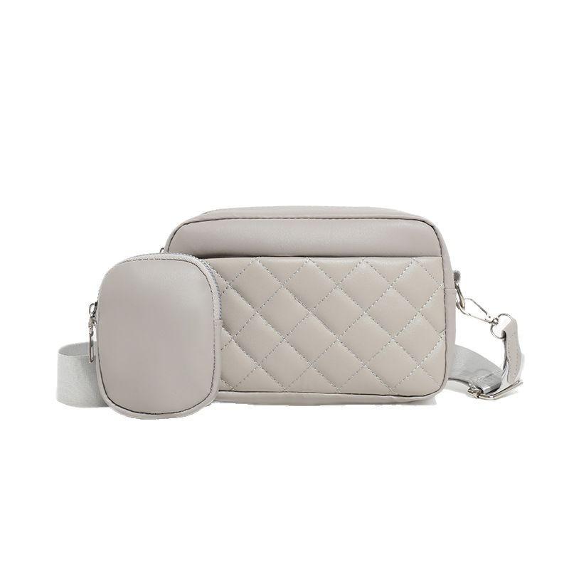 Thirteen Lines Bag Women's New Temperament Niche Soft Leather Rhombus Small Shoulder Crossbody Camera Bag
