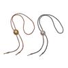 Metal Hat Pendant Bolo Tie for Adult Unisex Vintage PU Leather Tie Rope Necklace Jewelry Rodeos Tie Formal Event Tie