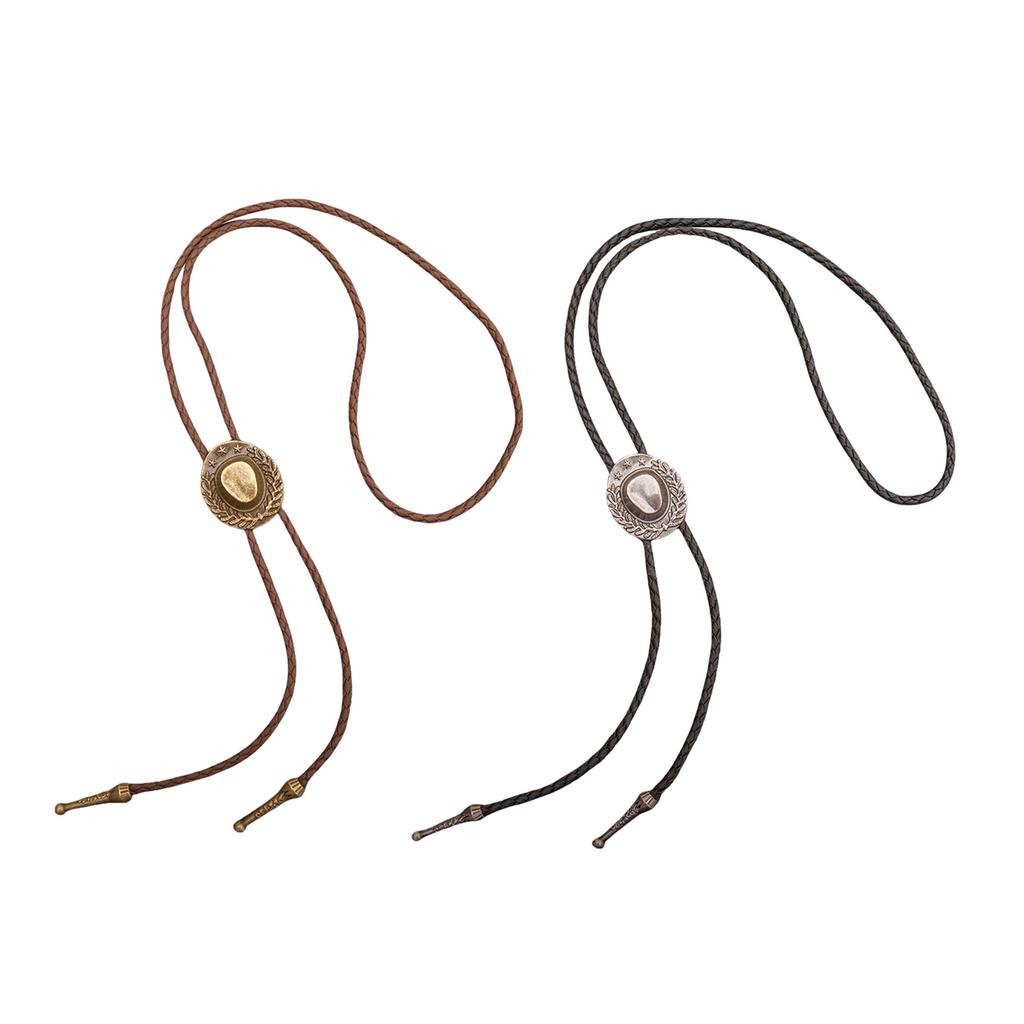 Metal Hat Pendant Bolo Tie for Adult Unisex Vintage PU Leather Tie Rope Necklace Jewelry Rodeos Tie Formal Event Tie