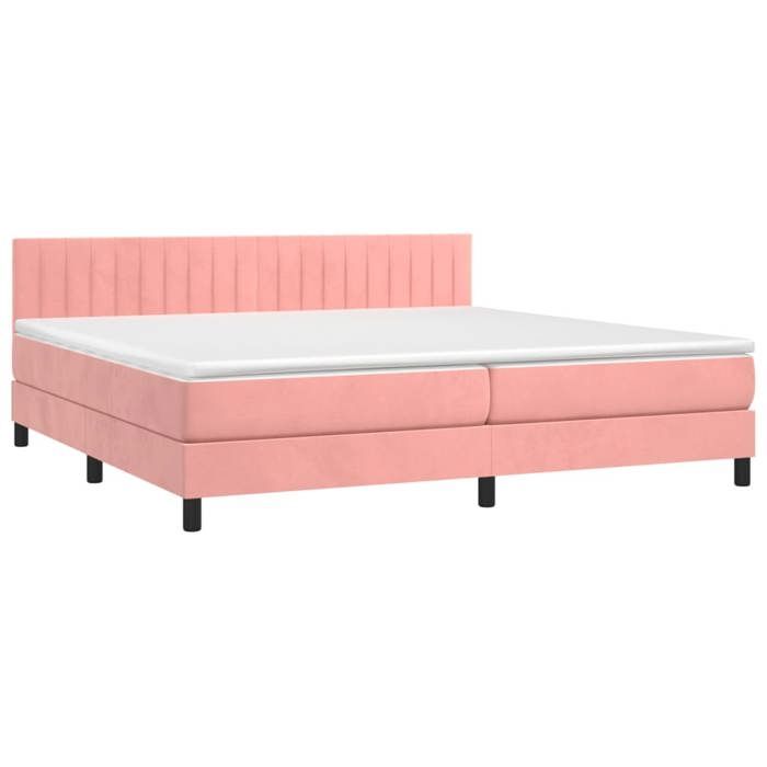 VidaXL Sommier à Lattes de Lit avec Matelas et LED, Lit Rembourré avec Tête de Lit, Lit Double, Lit Adulte de Chambre, 3134548