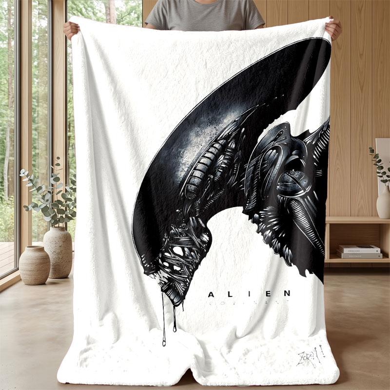 Soft Flannel Blanket Lightweight Cozy Bedroom Living Room CoverAlien Xenomorph