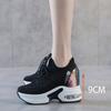 Women's Shoes Spring New Inner Heightening Platform Casual Sports Shoes Lace-up Fashionable Breathable Mesh Shoes