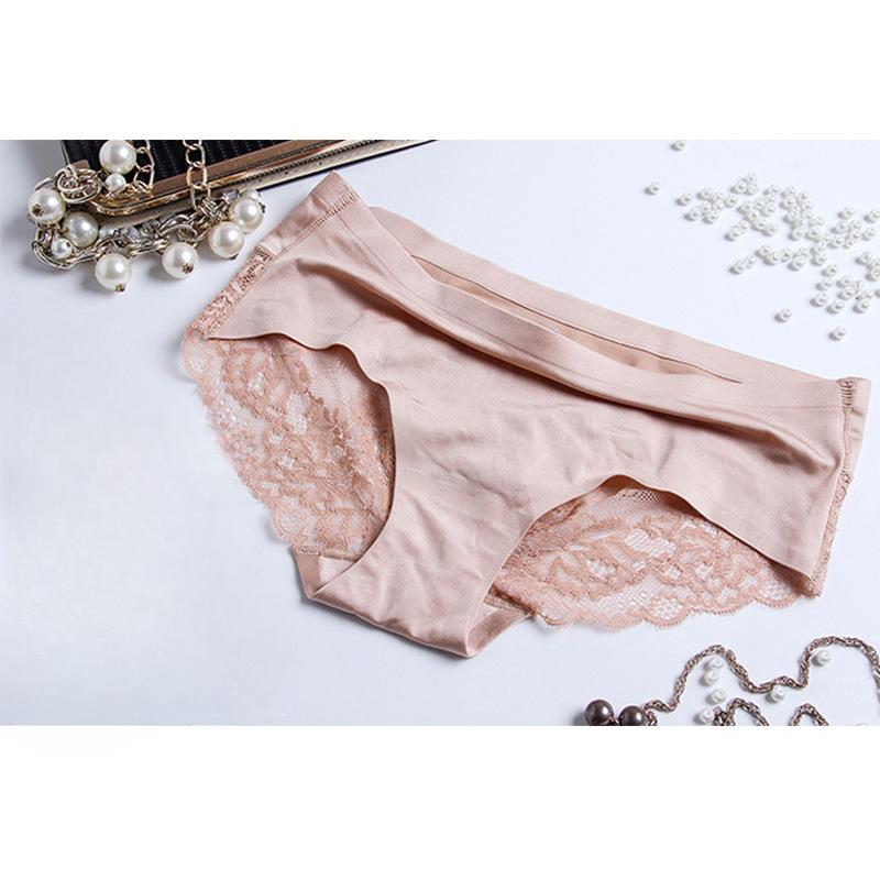 Underwear Women's Waist Knickers Seamless Lace Pure Cotton Lingerie Crotch Skin Friendly Sexy Breathable Ultra-thin Panties