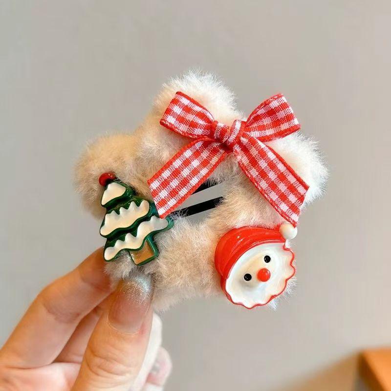 

Festive Star Hair Clip: Cartoon Santa Claus Winter Accessory