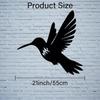 1pc 2D Flat Black Hummingbird Metal Wall Art, Indoor/Outdoor Nature Decor