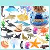 Set de Figuras de Animales Marinos Tiburones Delfines Pingüinos Juguete de PVC Para Niños Educación y Juego