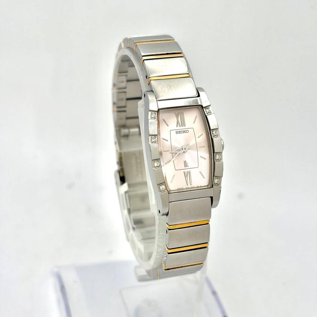 SEIKO Lukia 401030 New Battery Ladies' Watch, 8-Diamond, Silver/Pink, 1F20-0BK0