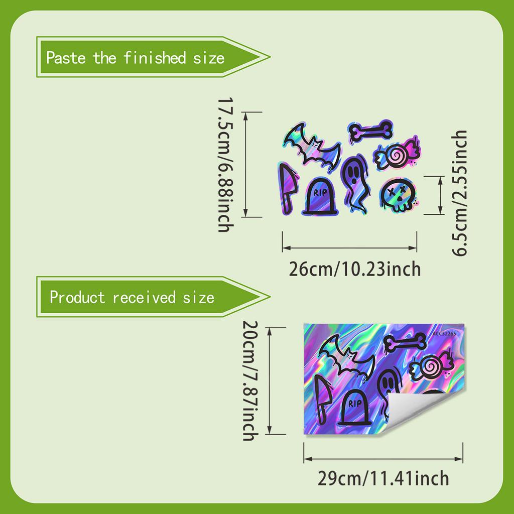 Colorful Halloween Elements Window Sticker - Removable and Waterproof Sticker