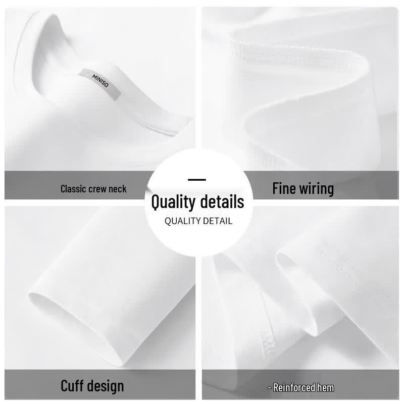 MINISO Men's Pure Cotton Long-Sleeve Round Neck T-Shirt
