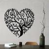 1pc Black Metal Iron Art Home Wall Decoration, Tree of Life Heart Shaped - Metal Wall Garden Art, Heart wall art