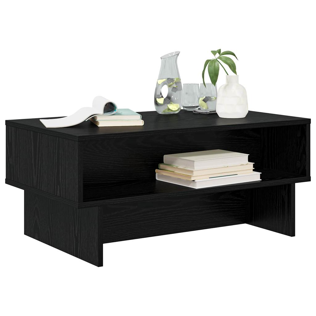 Coffee Table Black Oak Look 80 x 46 x 35 cm Engineered Wood