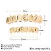 Hip Hop Smooth Textured Teeth Grills Gold Sets Fashion Body Jewelry 8 Teeth Top Bottom and Tooth Body Chain Gold Grillz Set