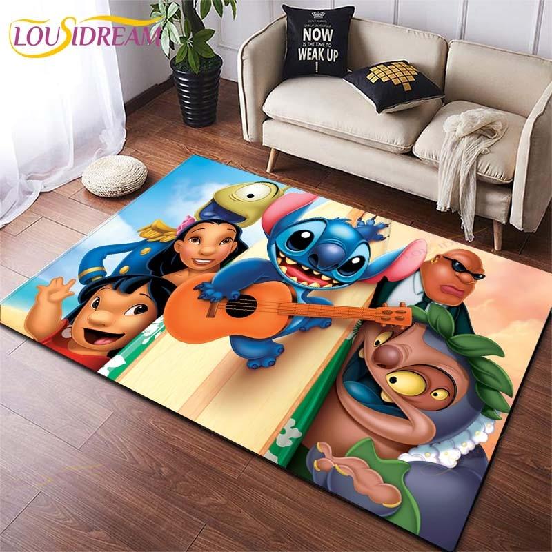 Anime Stitch 3D-Druck Teppich für Küche Fußmatte Schlafzimmer Teppiche für Wohnzimmer Waschküche Badezimmer Rutschfeste Bodenmatte