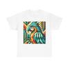Unisex Adult T Shirt Retro Parrot Mid Century Tropical Art