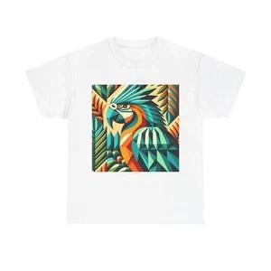 Unisex Adult T Shirt Retro Parrot Mid Century Tropical Art 2XL