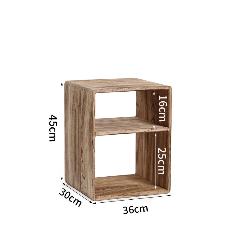 Solid Wood Storage Cabinet with Wide Shelves,Modular Cube Organizer Shelf, Large Capacity Floor Bookcase for Living Room Bedroom