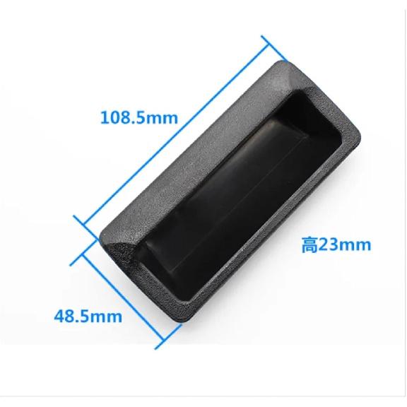 Large Plastic Concealed Handle Iron Concealed Handle Filing Cabinet Door Handle Steel Cabinet Door Locker Handle 1Pcs(Black T 2.0MM)