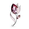 Fashion Crystal Tulip Flower Brooch Female Corsage Party Wedding Pin Scarf Brooches Accessories