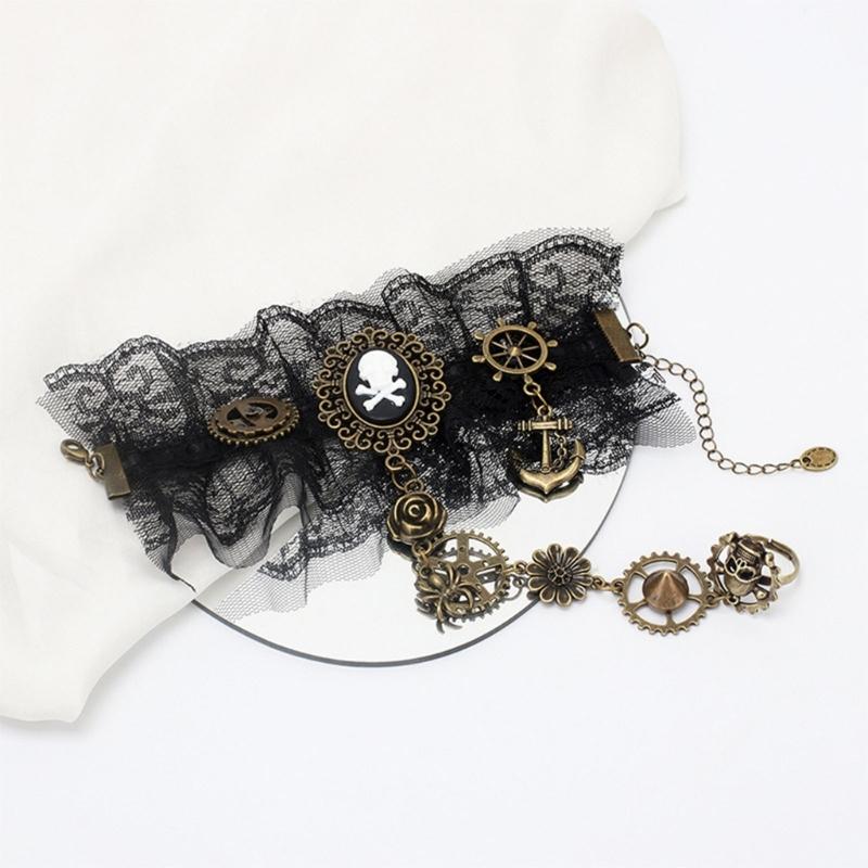 Gothic Gloves Victorian Pirate Wristband DanceParty Gloves Lady Cool Accessories