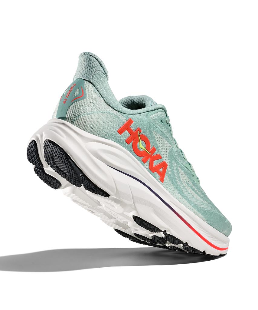 Hoka (Men'S) Clifton 10 Wide - Sage:Neon Flame / 1162032-Sgnn