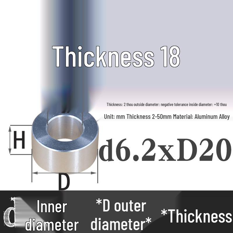 Außen-Ø 20mm Aluminiumlegierung Flache Unterlegscheibe Abstandshalter mit M6/M8/M10/M12 Innenloch - Metallwellenbuchse Isoliersäule.