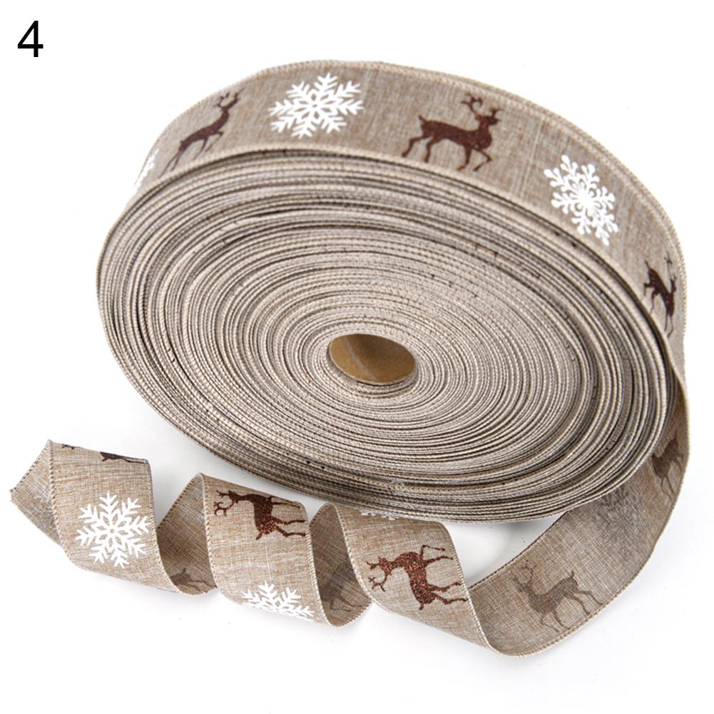 5 Meter 10mm Julgran Snöflinga Mönster Förpackningsband Juldekor