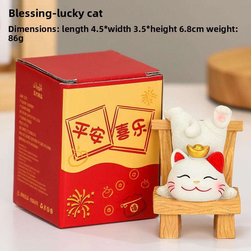 Cute Mobile Phone Stand Decoration Cute Maneki Neko Resin Office DeskCute Gift Decoration