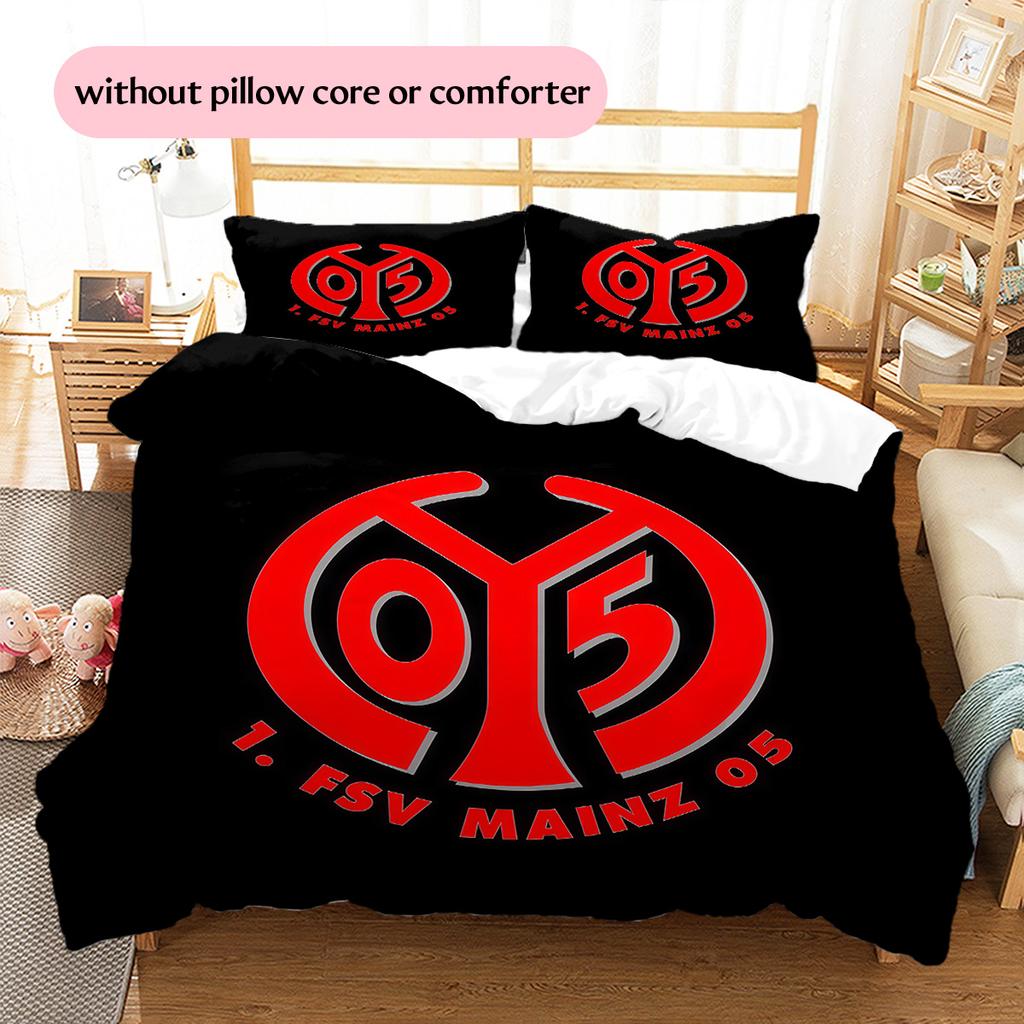 FSV Mainz 05 Pattern Bedding Quilt Set Home Decoration Gift (1 * duvet cover + 2 * pillowcase without core)