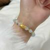 Elegant Cat's Eye Beaded Bracelet for Women - High-End, Cute Niche Design with Little Cats and White Moonlight Accents.