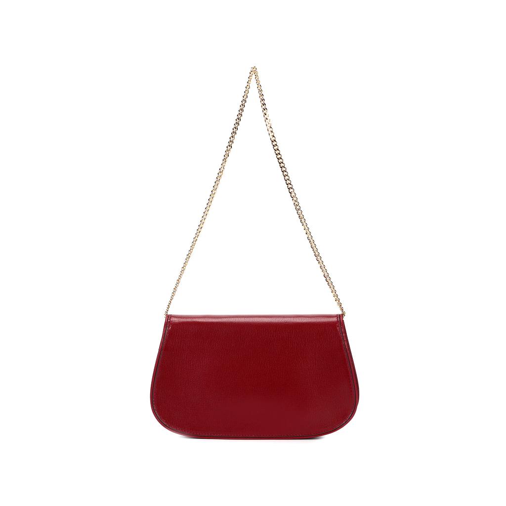 Tory Burch Reva Double T Logo Flap Removable Metal Shoulder Strap Leather Crossbody Clutch Women Bags Burgundy 152250-600