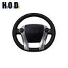 Car Steering Wheel Cover For Toyota Prius 30(XW30) 2009-2015 Prius C(US)2012-2017 DIY Hand-sewing Black PU Microfiber Leather