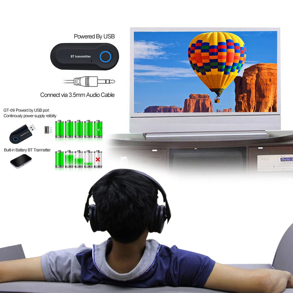 Bluetooth Audio Transmitter Wireless Audio Adapter Stereo Music Stream Transmitter for TV DVD Player PC MP3