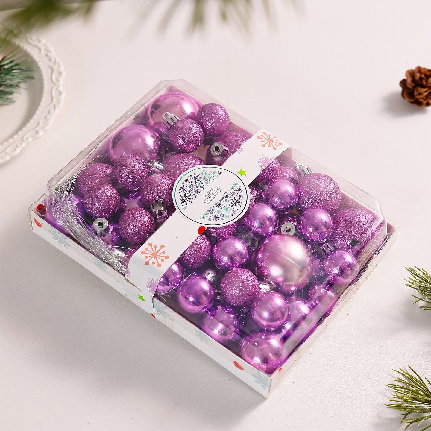 

42Pcs Red Ball Ornaments Shatterproof Christmas Tree Decorations Glittering Hanging Ball Ornaments for Xmas Tree Party Decor 3-5cm фиолетовый