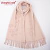 Shanghai Story 100% Wool Embroidered Shawl Scarf