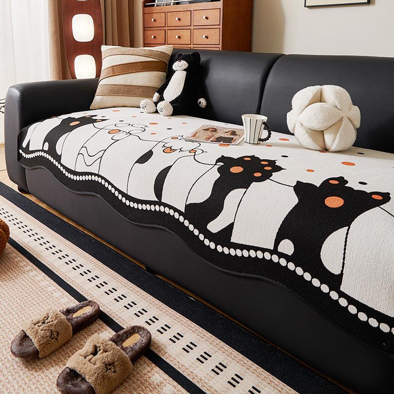 

Cartoon Style Special-Shaped Sofa Cushion Is Universal In All Seasons New Straight-Breasted Leather Sofa Seat Cushion Fixed Non-Slip Cover 70*70cm