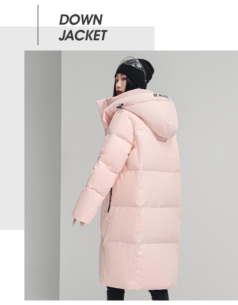 Winter Hooded Thick Casual Down Jacket for Men & Women - 90% White Duck Down, Mid-Length, Loose Fit