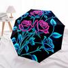1pc Neon Roses Glow Artwork Umbrella with Plastic Handle,Suitable for All Seasons Home Travel Outdoor UmbrellaDD789