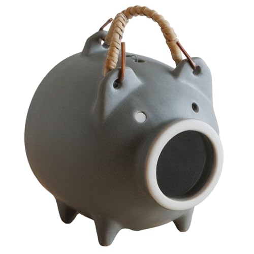 Kamoshika Tool Shop Mosquito Coil Holder, Mosquito Repellent Pig, Ceramic, Banko Ware, Small Size, Gray OR-60-251