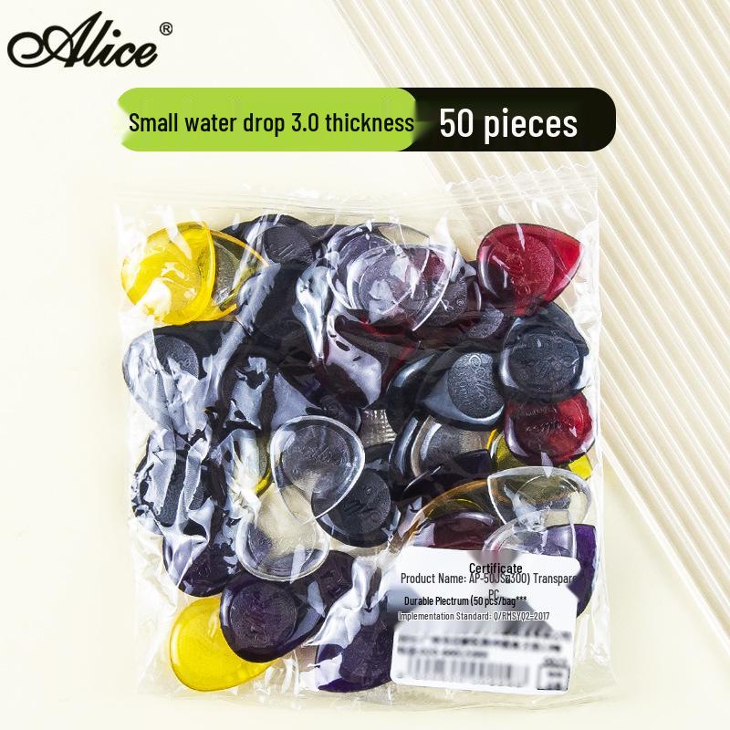 Alice Transparent Water Drop Bass Guitar Pick - Optional Thickness: 1.0mm, 2.0mm, 3.0mm