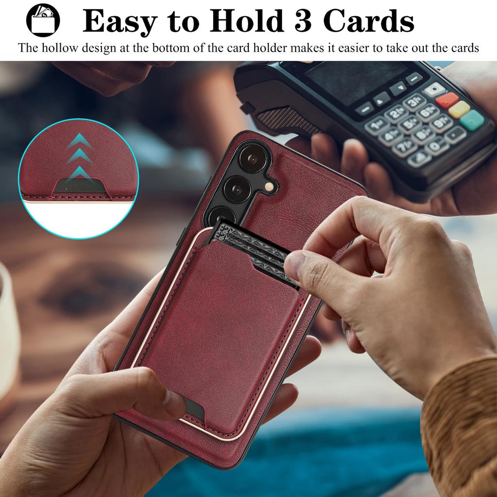 Ultra-thin Magnetic Card Holder Case for Samsung Galaxy A56 5G/A55/A54/A53/A52/A16/A15/A14 Wireless Charging Leather Phone Cover