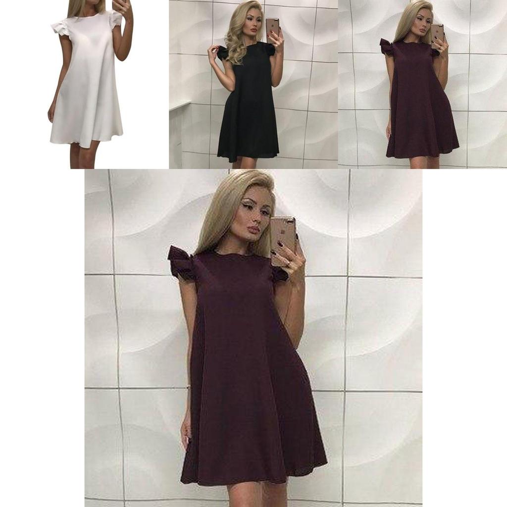 Elegant New Women's Boho Evening Cocktail Party Dress With Exquisite Lotus Leaf Sleeves