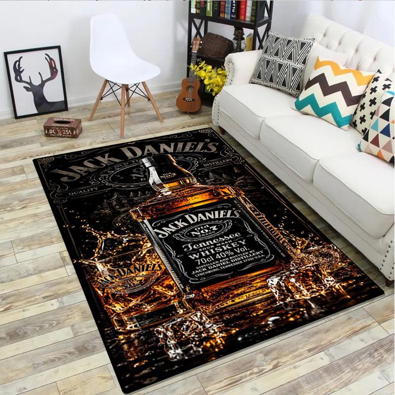 Jack Daniel's Whiskey  Carpet Office Decorative Carpet For Living Room Bedroom Door Mat Floor Rug Computer Chair Area Rug