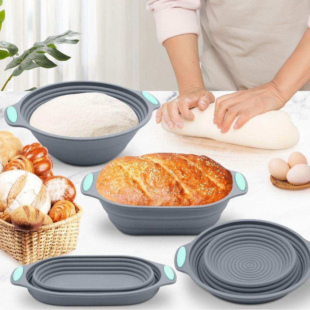 Foldable Bread Proofing Baskets Silicone Fermentation Container  Baking Tool Supplies
