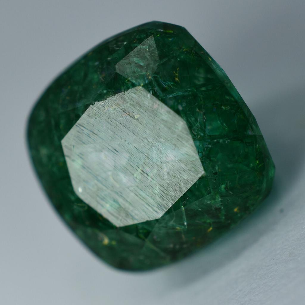 Natural Green Emerald Loose Gemstone Beauty Square Cushion Cut 6.70 Ct for Jewelry Making and Crafts
