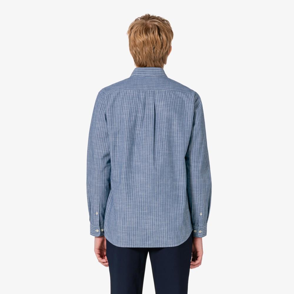 [lacoste] Men's Chambray Stripe Shirt CH357E-56GAEY