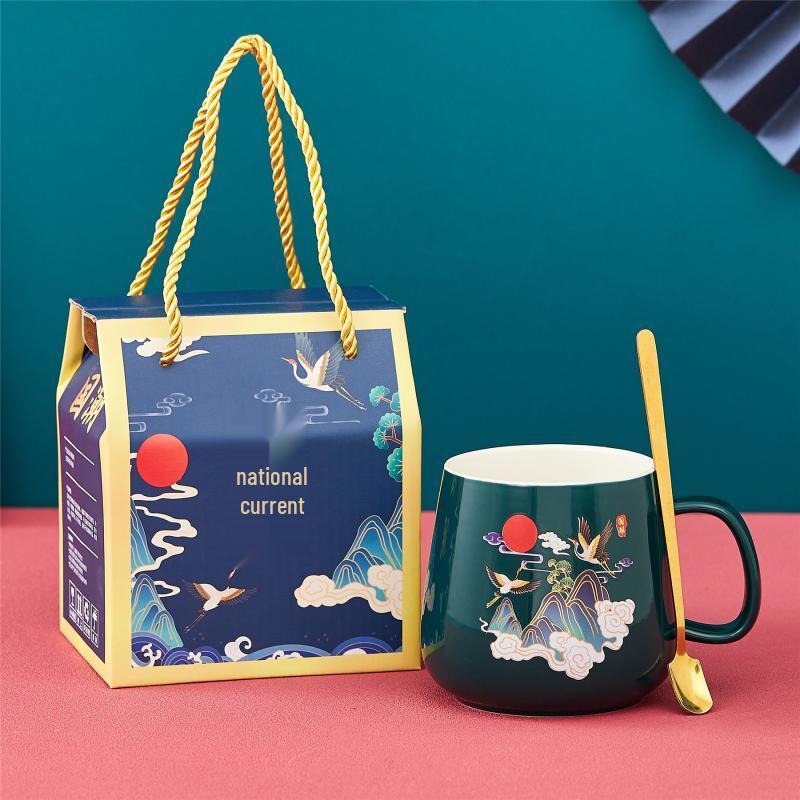 

Shangqi Guochao Ceramic Mug with Spoon Gift Set