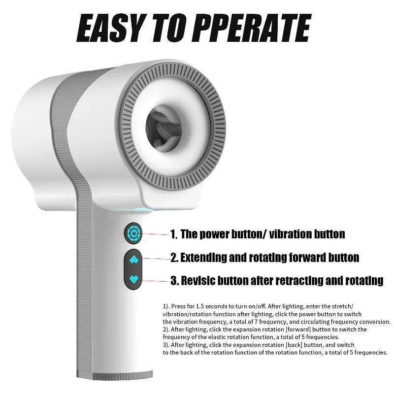 Male Automatic Masturbation Cup Glans Penis Stimulator Telescopic Rotating Blowjob 3D Simulation Vagina Male Adult Products