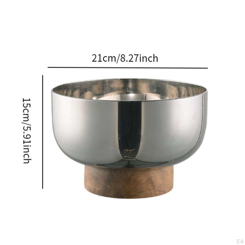 Decorative Bowl, Fruit Bowl for Kitchen Counter, Pedestal Modern Stainless Steel