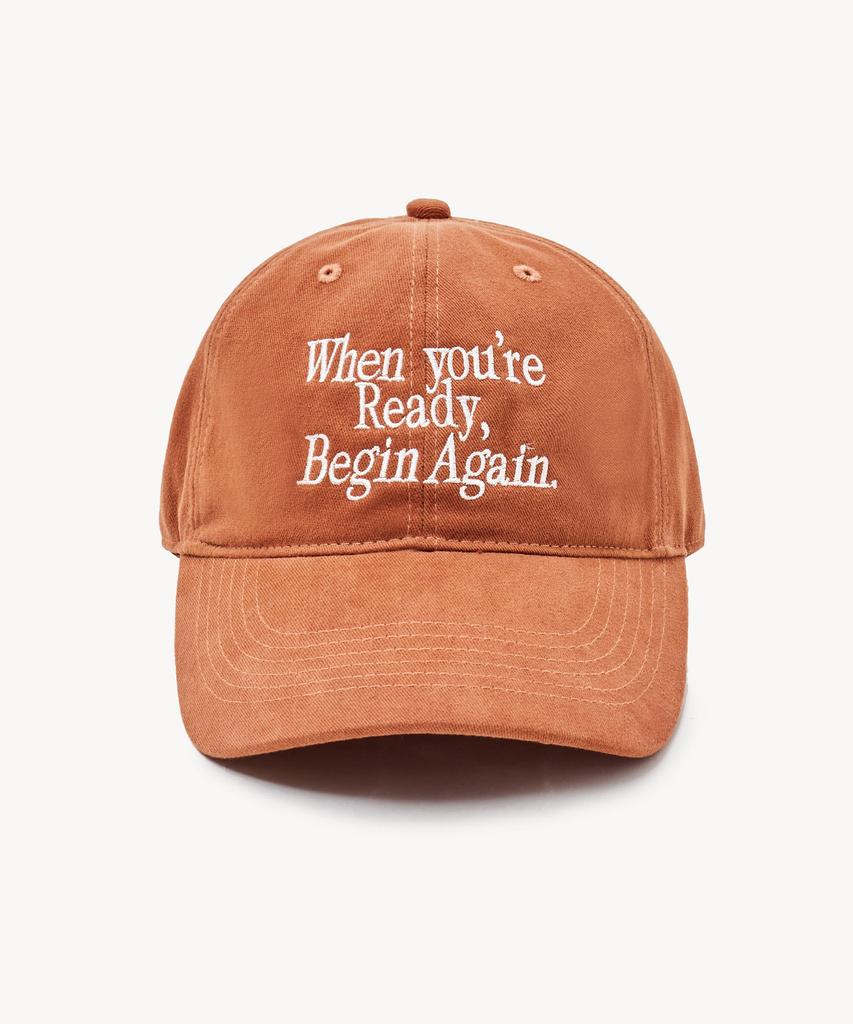 LADY VOLUME Begin Again Cotton Ball Cap (Orange)