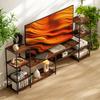 TV Unit for TVs Up To 60 Inches, Industrial TV Stand with Storage Shelves, Entertainment Centre for Living Room, Bedroom